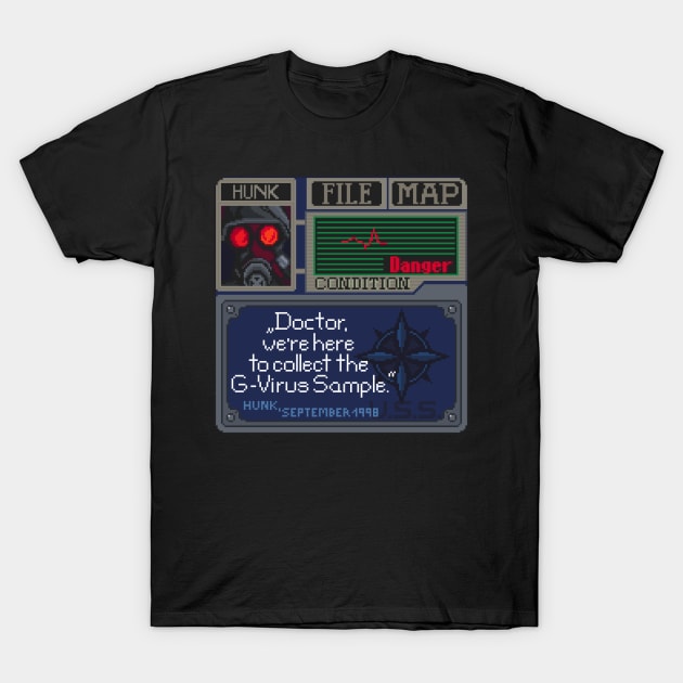 Resident Evil Hunk Pixel Art T-Shirt by AlleenasPixels